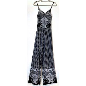 NWOT B,W& Gray Paisley & Pattern drapey jumpsuit